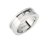 Breil Gioiello TJ3279 collezione CERAMIC BRICK, ANELLI da UOMO in ACCIAIO, CERAMICA colore ARGENTO, NERO misura 25 con SENZA PIETRE