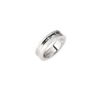 Breil - Anello CERAMIC BRICK in acciaio per uomo, Silver-black, 23, (TJ3275)