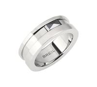 Breil Gioiello TJ3279 collezione CERAMIC BRICK, ANELLI da UOMO in ACCIAIO, CERAMICA colore ARGENTO, NERO misura 25 con SENZA PIETRE