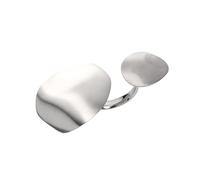 Breil, B Whisper Collection, Damenring, mit Glänzenden und Satinierten Stahlelementen, Gewundene und Schimmernde Oberfläche, Farbe Silber, Größe 16, Geschenkidee für Frauen