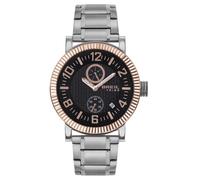 Breil BPM EW0590 Men's Multifunction Watch - 43mm Black Dial with Rose Gold Accents, Stainless Steel Bracelet