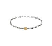 BREIL - Bracciale da Uomo Collezione KALEIDO TJ2993 - Gioielli Uomo - Bracciale Uomo con Catena e Piccolo Esagono in Acciaio, Silver e IP Gold - 22 cm