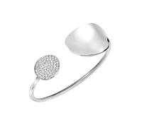 Breil, Bracciale Donna in Acciaio, Bangle Pavé Cristalli | Collezione B Whisper Glow, Rigido con Pavé di Cristalli, Misura Small 56 mm, Idea Regalo Donna