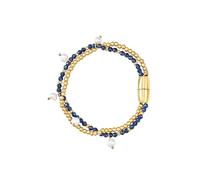 Breil, Bracciale Donna in Acciaio, Microsfere e Perle Naturali | Collezione Magnetica System, Perle e Cristalli Blu, Lunghezza 17 cm, Idea Regalo Donna