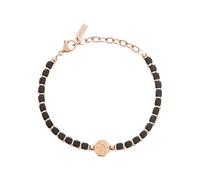 Breil Bracciale MAST da uomo in acciaio inox con ematite di colore rosa/nero con chiusura a moschettone, lunghezza 22 cm, TJ3262, Eine Grösse, Acciaio inossidabile, ematite