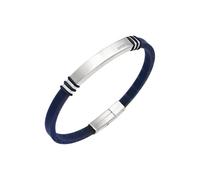 Breil, Bracciale Uomo Acciaio Satinato e Silicone Nero, Chiusura a Pulsante | Collezione Light Cuff, Design Moderno, Lunghezza 22 Cm, Regolabile Fino a 17 Cm, Idea Regalo Uomo