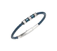 Breil Jewels Bracciale Wanderlust TJ3370 Uomo Pelle e Acciaio Blu/Argento One Size