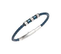 Breil Jewels Bracciale Wanderlust TJ3370 Uomo Pelle e Acciaio Blu/Argento One Size