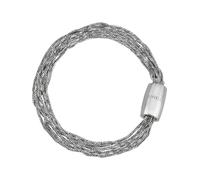 Breil, Collezione Magnetica System, Bracciale Donna Small Eclipse, in Acciaio Lucido, con Micro Catene e Pratica Chiusura con Magnete, Idee Regalo Donna, Lunghezza 19 cm, Colore Silver