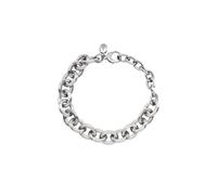 Breil, Collezione Moor, Bracciale Donna in Acciaio, Catena con Malie Ovali e Texture Zigrinata, Chiusura a Moschettone, Lunghezza Regolabile