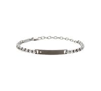 Breil, Collezione Tag and Cross, Bracciale Uomo in Acciaio IP Black e Cubic Zirconia, Pratica Chiusura a Moschettone, Idee Regalo Uomo, Lunghezza Regolabile 17-22 cm, Black