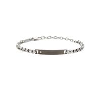 Breil, Collezione Tag and Cross, Bracciale Uomo in Acciaio IP Black e Cubic Zirconia, Pratica Chiusura a Moschettone, Idee Regalo Uomo, Lunghezza Regolabile 17-22 cm, Black