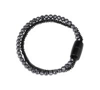 Breil, Collezione Magnetica, Bracciale Donna Small Stardust, con Catena in Acciaio Colorato IP Black e Catena in Ematite Lucida, Pratica Chiusura con Magnete, Colore Hematite, Misura 19 Cm