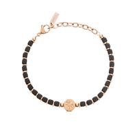Breil Bracciale MAST da uomo in acciaio inox con ematite di colore rosa/nero con chiusura a moschettone, lunghezza 22 cm, TJ3264, Eine Grösse, Acciaio inossidabile, ematite
