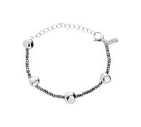 Breil, Collezione B Rocks, Bracciale da Donna in Acciaio Colorato, con Pietre Naturali ed Ematite, Lunghezza Regolabile, Chiusura a Moschettone, Colore Silver, Misura 21 Cm, Gioielli Donna e Ragazza