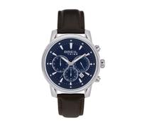 Breil Caliber EW0690 Men's Chronograph Watch - Blue Dial, Brown Leather Strap