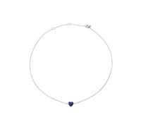 Breil, Collezione Candy, Collana Donna in Acciaio Lucido Effetto Specchio Colore Argento e Lapislazzulo a Forma di Cuore, Chiusura Regolabile, Collana con Cuore da 45 Cm