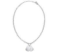 Breil, Collana Collezione Private Code, Catena in Acciaio Lucido con Piastrine Personalizzabili in Acciaio Lucido, Chiusura a Moschettone Regolabile da 40cm a 46 cm