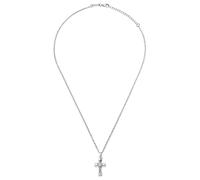 Breil, Collezione 9K Loop, Collana uomo in Acciaio Con Pendente a Croce e Vite Esagonale in Oro 9K, Chiusura a Moschettone, Lunghezza Massima 52 cm, Regolabile Fino a 47 cm