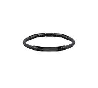 Breil, Collezione Abarth, Bracciale Uomo in Pelle Gun Intrecciata e Acciaio Gun, con Logo Casa Automobilistica Abarth e Pratica Chiusura Regolabile 18-22 cm, Idee Regalo Uomo, Gun