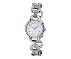 Breil, Collezione Agata, Orologio Donna, Bracciale con Catena in Acciaio e Cristalli Bianchi, Cassa 25 mm, Quadrante Bianco, Movimento al Quarzo, Resistente all'Acqua