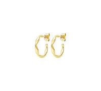 Breil, Collezione Alchemy, Orecchini Hoop in Acciaio Donna, Forma Esagonale, Pratica Chiusura a Farfalla, Misura 18mm