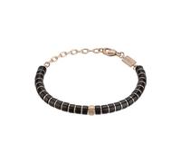 Breil, Collezione B Fence, Bracciale Uomo in Acciaio IP Gun Specchiato, con Microsfere di Occhio di Tigre, Pratica Chiusura a Moschettone, Lunghezza Regolabile 17.5-22.5 cm, Marrone