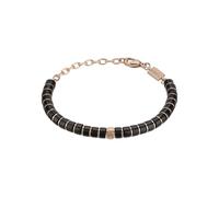 Breil, Collezione B Fence, Bracciale Uomo in Acciaio IP Gun Specchiato, con Microsfere di Occhio di Tigre, Pratica Chiusura a Moschettone, Lunghezza Regolabile 17.5-22.5 cm, Marrone