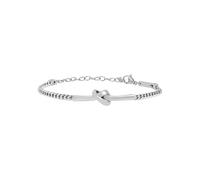 Breil, Collezione B&ME, Bracciale Donna e Uomo, Semirigido in Acciaio Lucido, con Design Minimal, Ricercato e Simbolico a Forma di Nodo, Ideale per un Regalo, Misura Medium, 44-56 cm, Silver