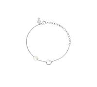 Breil, Collezione B Rocks, Bracciale Donna in Acciaio con Perla Naturale di Acqua Dolce e Boule in Acciaio Lucido, Chiusura a Moschettone, Lunghezza Regolabile