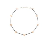 Breil, Collezione B Rocks, Collana da Donna in Acciaio Colorato, con Pietre Naturali ed Ematite, Lunghezza Regolabile, Chiusura a Moschettone, Colore Rose Gold, Misura 45 Cm