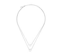 Breil, Collezione B Rocks, Collana da Donna in Acciaio con Perla Naturale di Acqua Dolce e Boule in Acciaio Lucido, Chiusura a Moschettone, Lunghezza Regolabile