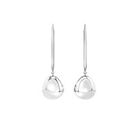 Breil, Collezione B Rocks, Orecchini Donna in Acciaio Lucido con Boule Sinuosa in Acciaio Lucido, Lunghezza 48mm, Chiusura a Farfalla, Idea Regalo Donna