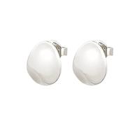 Breil, Collezione B Whisper, Orecchini Donna in Acciaio Lucido, con Pratica Chiusura a Farfalla, Superficie Irregolare, Sinuosa e Luccicante, 11 x 10 mm, Idea Regalo Donna
