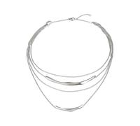 Breil, Collezione B Witch, Collana Donna, Catena Multigiro in Acciaio Lucido con Due Elementi Centrali, Chiusura a Moschettone, Lunghezza Regolabile 39-45 cm, Idea Regalo Donna