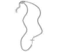 Breil, Collezione B.X, Collana Uomo in Acciaio Lucido Specchiato, con Iconica Croce Breil, Pratica Chiusura a Moschettone, Idee Regalo Uomo, Lunghezza Regolabile 47-52 cm, Silver