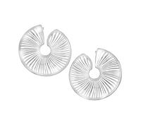 Breil, Collezione Be Whisper, Orecchini Donna, Orecchini in Acciaio Lucido Laserato a Spirale, Chiusura a Farfalla, Diametro 4,5 cm, Idea Regalo Donna