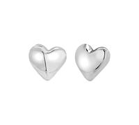 Breil, Collezione Big Heart, Orecchini Donna in Acciaio Lucido a Forma di Cuore, Chiusura a Farfalla, Idea Regalo Donna