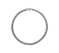 Breil, Collezione Block Chain, Collana Uomo, Accessorio Uomo con Doppia Finitura in Acciaio IP Gun Specchiato e Satinato e Pratica Chiusura a Moschettone, Lunghezza 47 cm