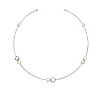 Breil, Collezione Bubble, Collana Donna Rigida in Acciaio Armonico Lucido con Perle di Acqua Dolce, Discreta Apertura, Lunghezza 12 cm, Idea Regalo Donna per Occasioni Speciali