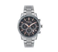 Breil, Collezione Caliber, Orologio Uomo con Bracciale e Cassa in Acciaio Lucido Resistente all'Acqua, Movimento al Quarzo PE902, Cassa 43 mm, Chiusura con Pulsanti