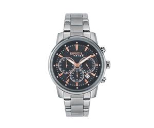 Breil, Collezione Caliber, Orologio Uomo con Bracciale e Cassa in Acciaio Lucido Resistente all'Acqua, Movimento al Quarzo PE902, Cassa 43 mm, Chiusura con Pulsanti