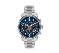 Breil, Collezione Caliber, Orologio Uomo con Bracciale e Cassa in Acciaio Lucido Resistente all'Acqua, Quadrante con Pattern a Righe, Movimento al Quarzo PE902, Cassa 43 mm, Chiusura con Pulsanti