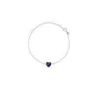 Breil, Collezione Candy, Bracciale Donna in Acciaio Lucido Effetto Specchio Colore Argento e Lapislazzulo a Forma di Cuore, Chiusura Regolabile, Bracciale con Cuore da 21 Cm