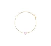 Breil, Collezione Candy, Bracciale Donna in Acciaio Lucido Effetto Specchio Colore Oro e Giada Rosa a Forma di Cuore, Chiusura Regolabile, Bracciale con Cuore da 21 Cm