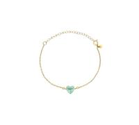 Breil, Collezione Candy, Bracciale Donna in Acciaio Lucido Effetto Specchio e pietra a Forma di Cuore, Chiusura Regolabile, Bracciale con Cuore da 21 Cm
