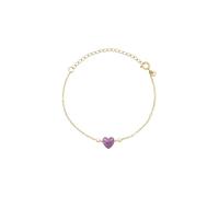 BREIL Affascinante bracciale placcato oro con cuore di ametista Candy TJ3601