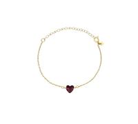 Breil, Collezione Candy, Bracciale Donna in Acciaio Lucido Effetto Specchio e pietra a Forma di Cuore, Chiusura Regolabile, Bracciale con Cuore da 21 Cm