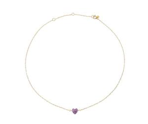 Breil, Collezione Candy, Collana Donna in Acciaio Lucido Effetto Specchio e Pietra a Forma di Cuore, Chiusura Regolabile, Collana con Cuore da 45 Cm
