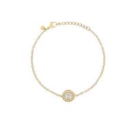 Breil, Collezione Charlotte, Bracciale Donna in Acciaio Lucido Argento, Elemento Centrale Tondo con Zirconi, Chiusura a Moschettone, Lunghezza Regolabile fino a 15 cm
